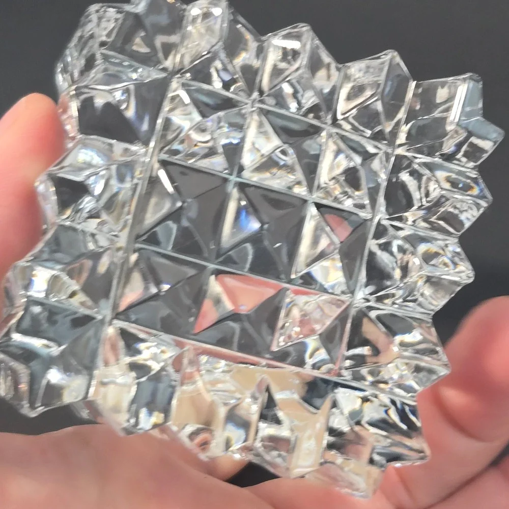 Mikasa Park Lane Crystal Votive Candle Holder Slovenia Square Clear Glass 2.5in